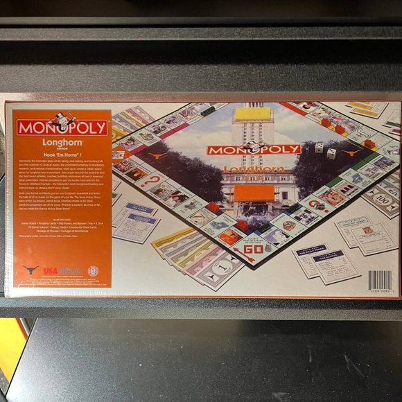 Vintage Monopoly University of Texas Longhorn Edition 1998 Board Game Sealed - Picture 2 of 7